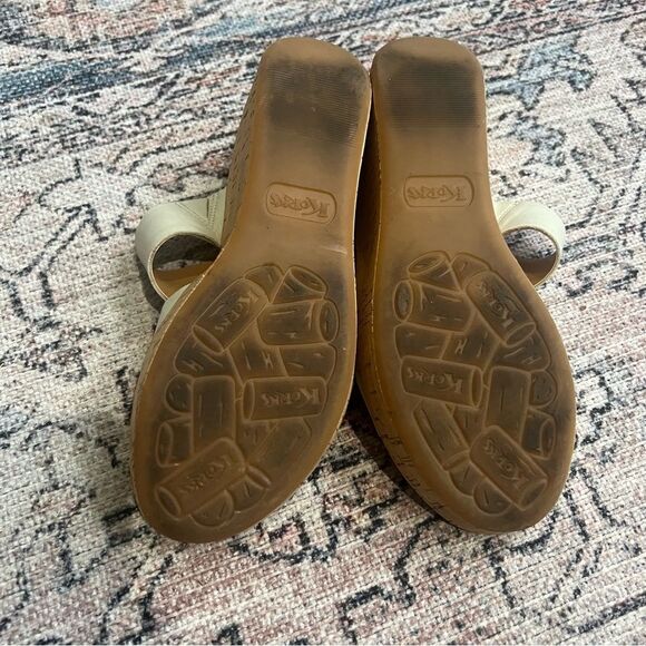 Korks Leather and Cork Wedge Sandal Tan Neutral Size 40.5 Women’s 9 Shoes - Picture 7 of 9
